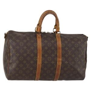 LOUIS VUITTON Monogram Keepall Bandouliere 45 Boston Bag M41418 LV Auth 153159